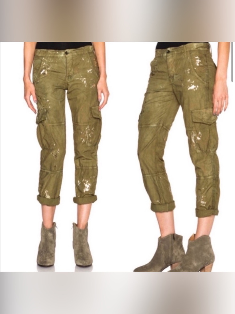 Like new! vintage NSF Women's Basquiat Paint Splatter Cargo